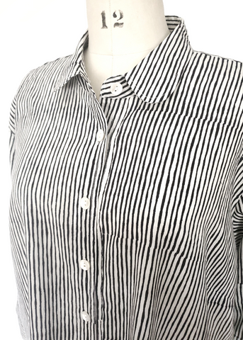 ELENA SHIRT in Black and White Matchstick  print