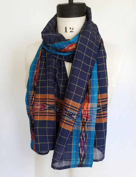 IKAT HANDWOVEN COTTON STOLE SCARF IK 09