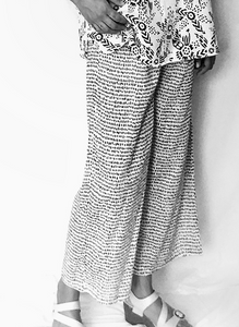Sale price Wide-Leg Pant in BLACK and White Dhana Dot print
