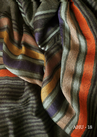 PURE WOOL STOLE striped stole scarf - AHU - 18