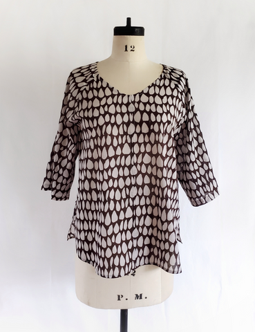 Sale price Raglan Top in Ecru-Espresso Butti print