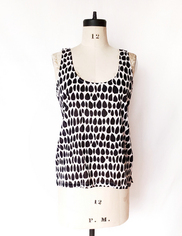 Sale price Tank Top in Black and White Butti print