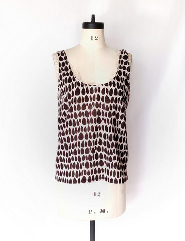 Sale price Tank Top in Ecru-Espresso Butti print