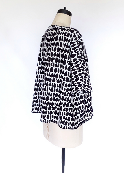 Sale Price Vichy Top in Black and White Butti print