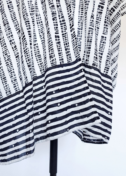 Sale Price Playa Kimono in Black and White Stripe print